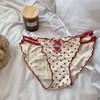 【3条装❗奶油波点蝴蝶结内裤】俏皮撞色很减龄，狠狠戳中我的少女心啦，360度无死角贴合高弹，透气不闷热吸湿干爽，内裤甜美可爱蝴蝶结木耳边三角内裤女QQ 商品缩略图4