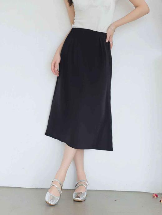 【诗铭洛可】W616半裙侧边松紧腰后开叉设计裙B8-1 商品图1