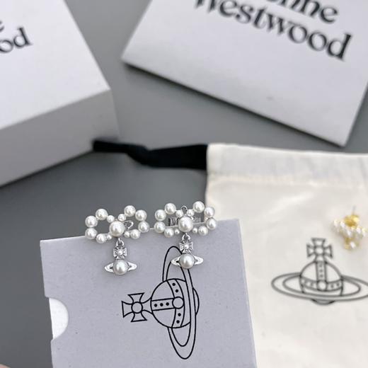 Vivienne Westwood 西太后 绝美珍珠蝴蝶结土星耳钉（XTY） 商品图2