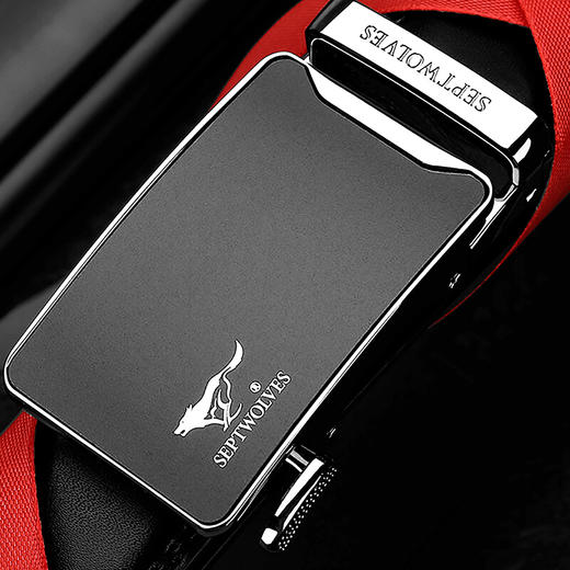 七匹狼 皮带男士真皮自动扣腰带商务裤带送男友老公父亲 黑色M73821A796-01 商品图0