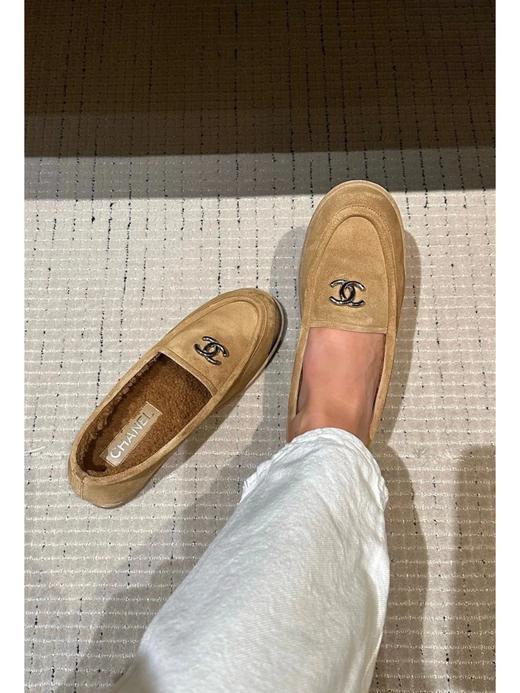 香奈儿 24k Teddy 美拉德麂皮乐福豆豆鞋 超级可爱 皮毛一体保暖性很好呢（DBG） 商品图6