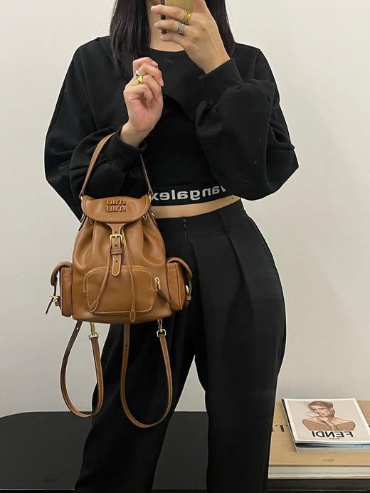 缪缪 经典徽标Logo 棉 背包双肩包 三色系列（LZ） 商品图1