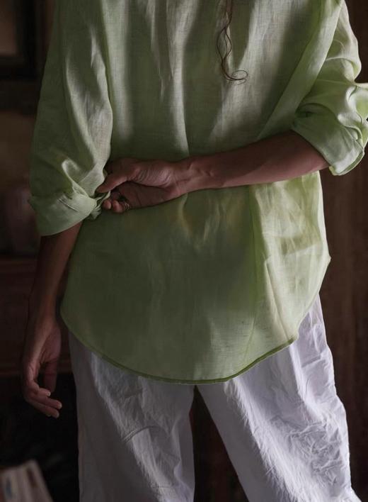 Jai 酸柠绿/鼠尾草绿法国亚麻1号衬衫 商品图2