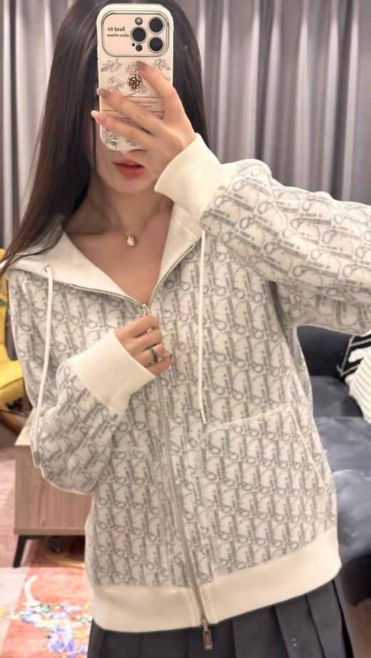 迪奥 提花连帽双面穿拉链开衫 老花控必收（SS） 商品图8