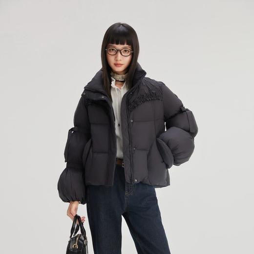 艾莱依 女少女风系带短款羽绒服 6024704113 商品图4