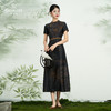 【重磅香云纱】【十里长亭】中式收腰旗袍100%真丝撞色重工包边连衣裙ED2E458 商品缩略图2