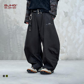 BJHG不计后果山系休闲弯刀裤子男款夏潮牌宽松美式复古机能工装裤