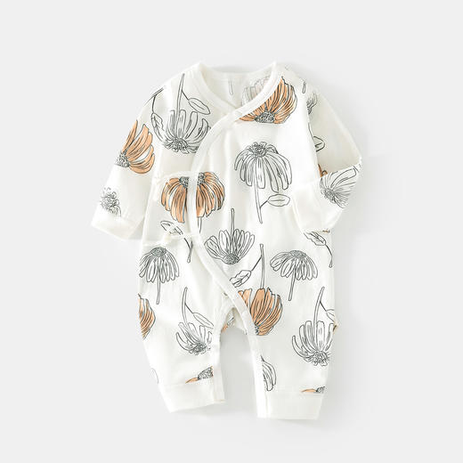 【无骨拼接，清凉透气~】新生婴儿薄款冰氧棉夏款连体衣 新生儿蝴蝶衣 宝宝哈衣 婴幼儿爬服-QQ 商品图1