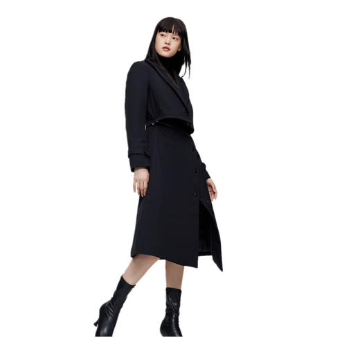 波司登 女及膝可拆卸羽绒风衣羽绒服 B20134786 商品图3