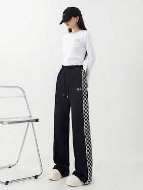 【诗铭洛可】XC7529休闲裤侧边方块格子直筒裤B17-3