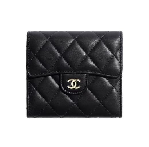 香奈儿 Classic Flap CF 经典小翻盖 羊皮 钱包 女款 黑色(LZ) 商品图1