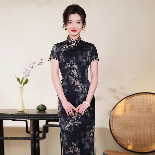 QXY 990真丝旗袍改良桑蚕丝复古时尚 商品图2