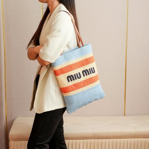 缪缪 刺绣帆布托特包（MM) 商品图10