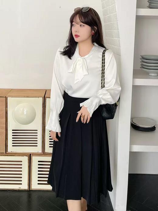 【诗铭洛可】XC2333半身裙压褶气质后松紧腰裙B22-2 商品图0