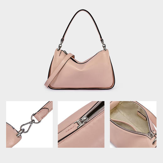 【2F】DISSONA【董洁同款】迪桑娜植鞣牛皮闲趣mini女包迷你吐司包单肩腋下包 迷你-浅粉色 商品图3