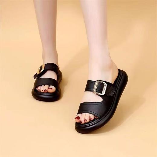 【不仅穿着舒适！上脚也是美不行不行啦~】爆款仙女风一字凉拖女夏季外穿新款百搭配裙踩屎感百搭拖鞋。ry 商品图4