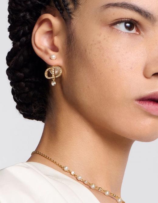 迪奥 满钻CD吊钻双珠耳钉（XTY） 商品图8