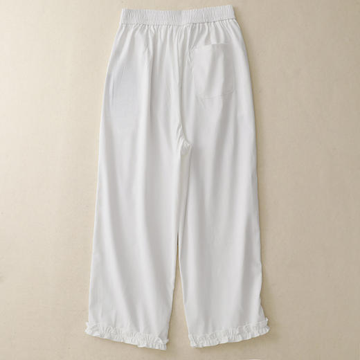 GYH 8310木耳边宽松直筒休闲裤薄款九分裤简约裤 商品图3