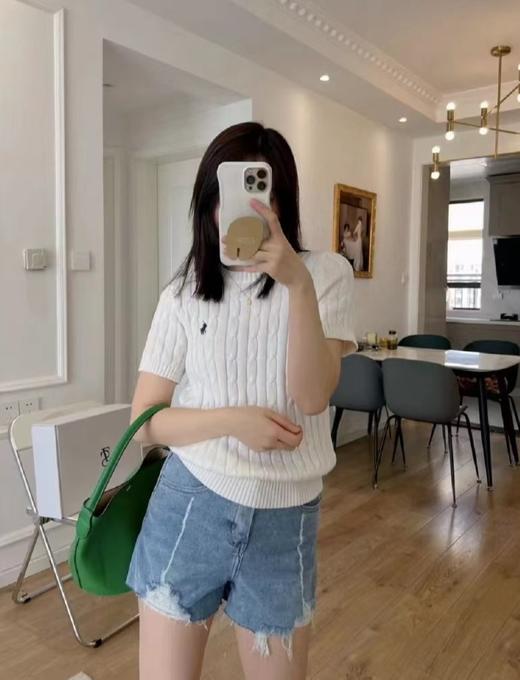 Ralph Lauren拉夫劳伦 新款纯色小马刺绣圆领 针织女士毛衣短袖 女神款 （SS） 商品图4