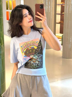 罗意威新款不规则假两件拼接印花T恤（TM）