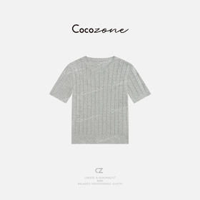 COCO ZONE 刘一一 【100棉】圆领星空镂空毛织上衣 CD1A1055