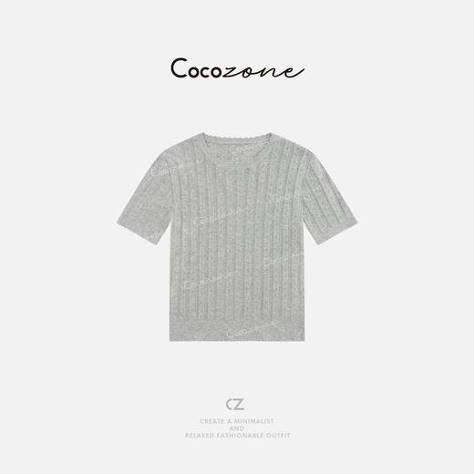 COCO ZONE 刘一一 【100棉】圆领星空镂空毛织上衣 CD1A1055 商品图0