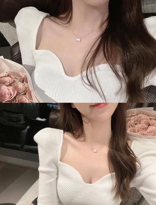 Chaumet尚美Liens结缘系列交叉单钻项链，原版定制超精工（XTY） 商品图8