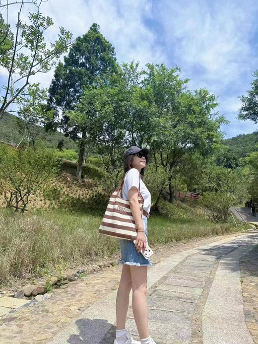 缪缪 25最新款条纹帆布Tote包（MMPLD） 商品图5