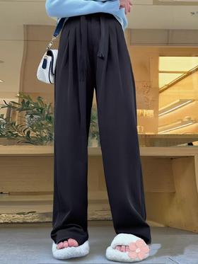 双十二福利！【诗铭洛可】MJ195云感裤流苏腰带绳休闲直筒裤