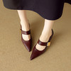 【预售5天】真皮高跟单鞋女细跟尖头秋季新款气质金属扣带玛丽珍浅口女鞋DB&M6390 商品缩略图2