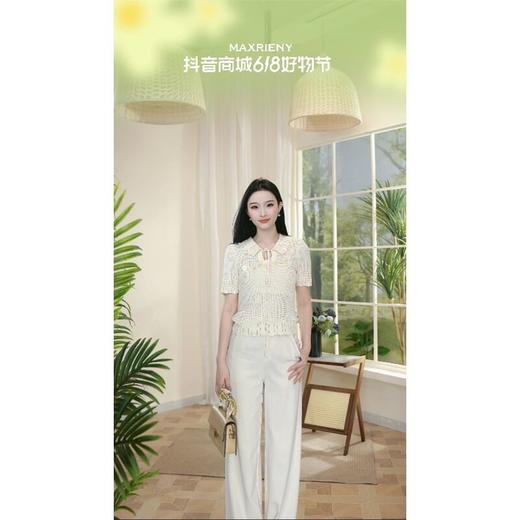 MAXRIENY设计师款精致气质优雅时尚新款针织短袖重工钉珠短袖女(货号:MF86SW259A20) 商品图2