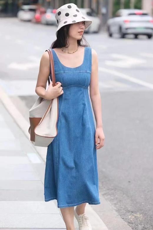 【高品质私服】【IC薄弹力牛仔中长连衣裙】行走间展现优雅与从容的气质，0化学污染：预还原染色工艺G1444-CC【无标出货 介意慎拍】 商品图2