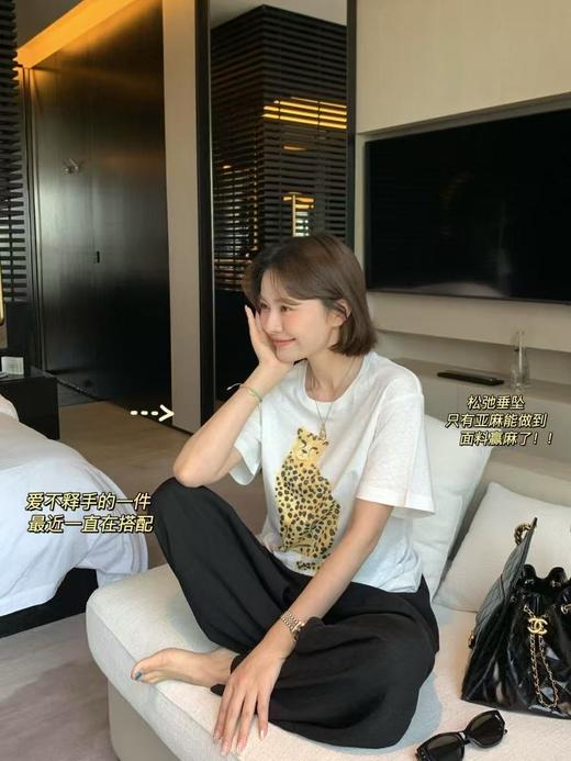 26年年初福利2~8折！金钱豹印花棉麻短袖Tee 商品图2