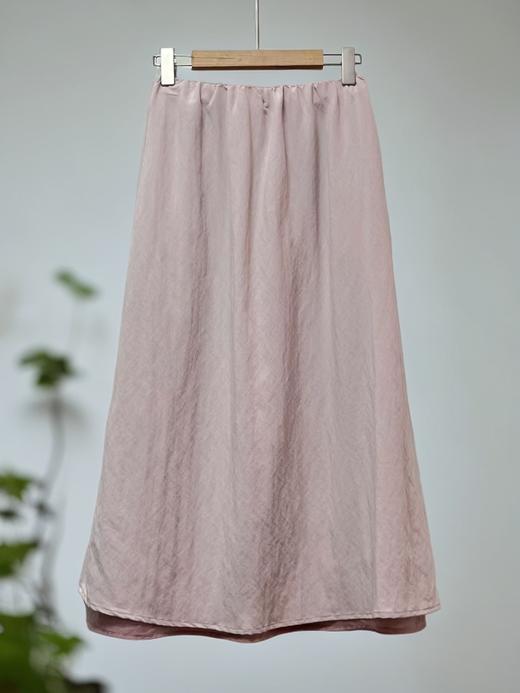 7.24秒杀~实物很好【诠释自我】品牌 8019 90%天然植物纤维拼色半身裙-喜出 商品图1