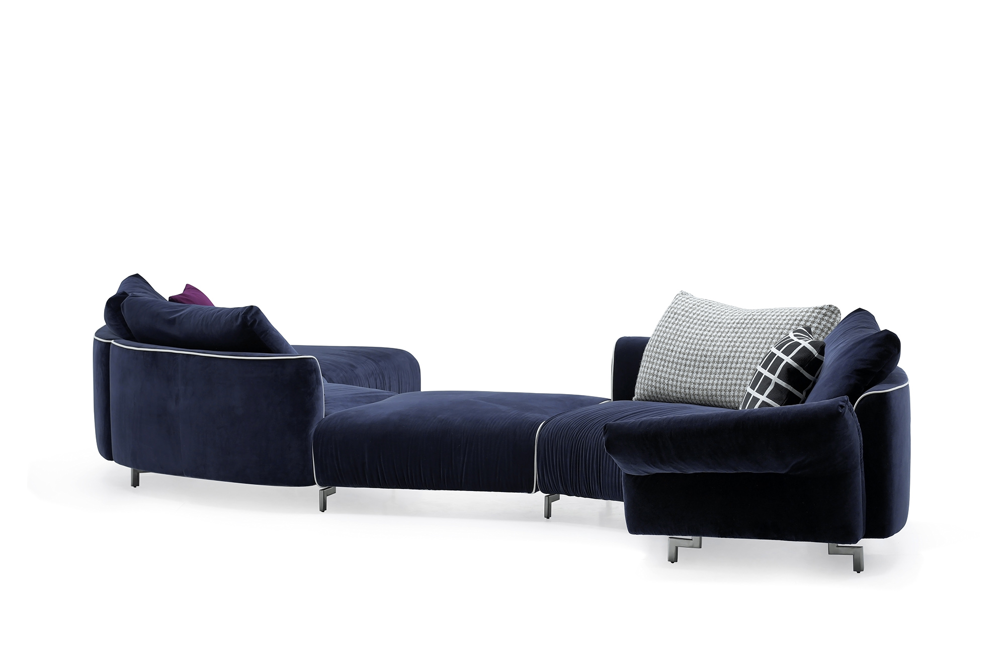 环绕 沙发 |  更多座位组合，皮布面料可选，详询客服