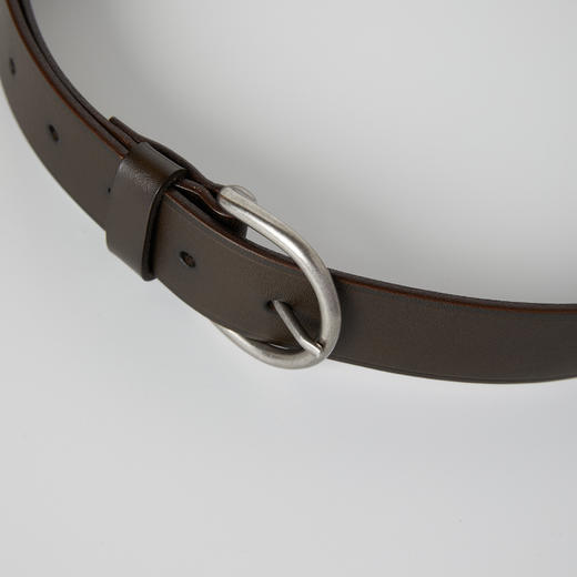 ROMI STUDIO 树膏牛皮革咖色复古做旧银扣休闲腰带 RWCLP32034 商品图1