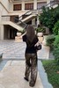 小众摩登烫金美式复古小猎豹直筒空气裤 商品缩略图7
