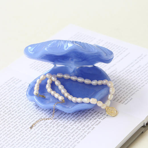 ins玻璃贝壳首饰盒创意桌面摆件可爱女生情人节生日礼物收纳盒托 商品图9