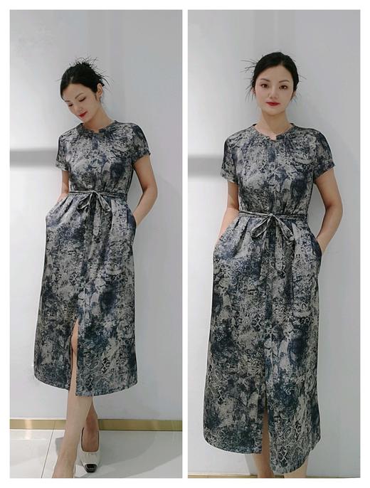 54B267时尚气质水墨画连衣裙 商品图1