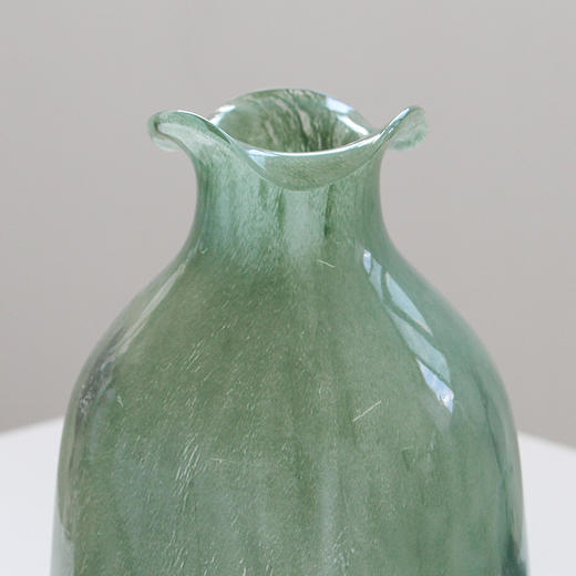 绿色中古玻璃花瓶摆件创意水养客厅电视柜玄关插花装饰品法式琉璃 商品图7