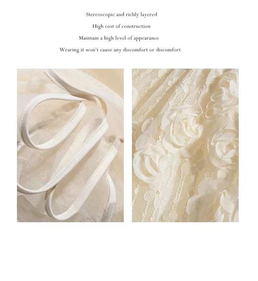 七夕福利-NO退微脏样衣【半裙系列】6811法式立体花朵网纱半裙-喜出 商品图3