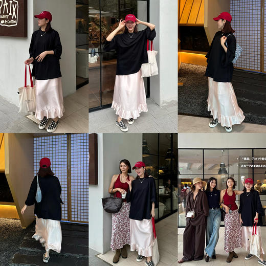 HIDEMI 极简设计感泡泡袖定染柔雾粉桑蚕丝混纺再生纤维廓形感套装 衬衫/半裙 商品图7