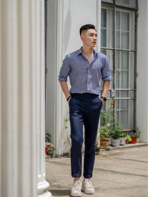 品牌正品男式高端商务桑蚕丝莫代尔混纺透气薄款西裤 商品图3