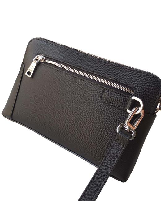 男款双层拉链十字纹手包he020 商品图1