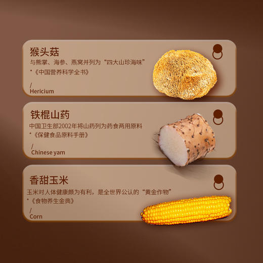 猴头菇山药玉米糊525g内含35g*15包独立小包装懒人早餐代餐学生党/加班族速食高蛋白营养冲饮 商品图3
