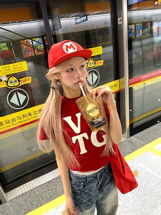 <曾小咸推荐> 字母印花短袖纯棉T 商品图1