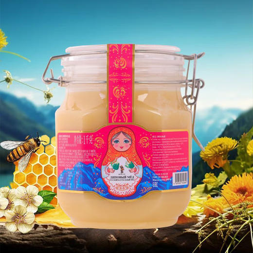 俄罗斯进口蜜捕头牌杂花丨蒲公英杂花丨椴树蜂蜜1kg 商品图1