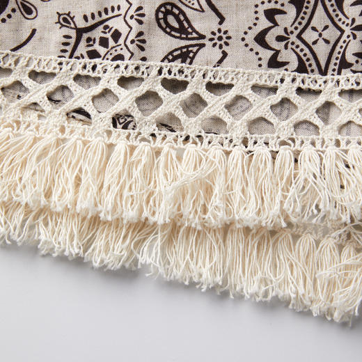 ROMI STUDIO“复古优雅”亚麻混纺民族风流苏吊带连衣裙 RWCRL84346 商品图4