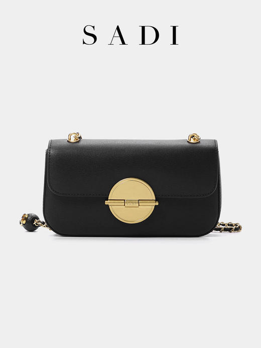 真皮单肩链条斜挎女包小金球小方包 22320 商品图0