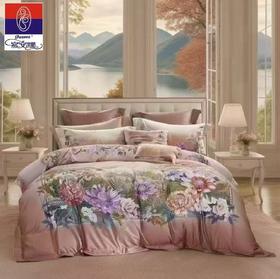 10楼 富安娜 独幅床单四件套-大自然艺术家 .晨曦初晓 / 橙 吊牌价6980-7980元 活动价3380-3680元